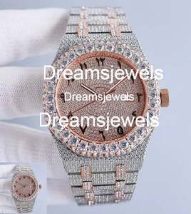 Montre de luxe personnalisable entièrement sertie de pierres VVS en acier inoxydable 46 mm, 5 mm d'épaisseur, cadran en verre à quartz analogique, style antique hip-hop, date automatique - Product Image 5