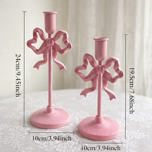 Pink <b>Bow</b> Candle Stand Cute Decorative Candle <b>Holder</b> Perfect For Girls Party Decor Birthday Celebrations And Room Styling - Product Image 3