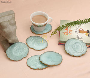 Lot de sous-verres carrés classiques en résine faits à la main, couleur personnalisée, époxy, pour décoration de table à manger, mariage, fête, restaurant, cadeau - Product Image 6