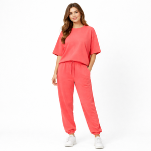 Conjunto Deportivo Casual para Mujer, Estilo Urbano, Corte Holgado, Hombros Caídos, Tacto Suave, Ropa de Calle para el Día a Día, Nueva Colección Primavera 2026 - Product Image 4