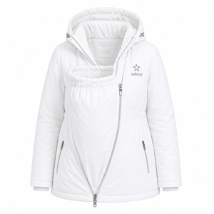 Chaqueta de Invierno para Maternidad, Blanca, de Alta Calidad, Impermeable y Cálida, con Panel Frontal para Portabebés, para Mujer - Product Image 3