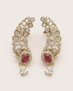 Exquisitos Pendientes de Oreja con Patrón de Espiral de Hojas y Diamantes Americanos, Chapados en Oro Antiguo, Elegantes y Brillantes, Joyería de Moda - Product Image 3