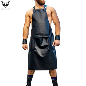 Tablier de barbier en cuir PU robuste pour homme, style clubwear, avec sangle à boucle élégante, idéal pour les soirées et uniformes, collection 2026 - Product Image 4