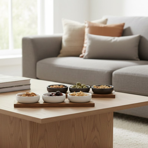 ถาดเสิร์ฟไม้ธรรมชาติทำมือ ขนาด 10”x5.5” |   ถาดไม้สไตล์เรียบง่ายสำหรับชา กาแฟ ขนม ของว่าง ตกแต่งเคาน์เตอร์ครัวและโต๊ะกาแฟ - Product Image 2