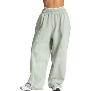 Pantalones Deportivos de Felpa para Mujer, Cintura Media, Corte Holgado, Pierna Ancha, 100% Algodón, Pantalones de Invierno, Ropa Casual de Calle, Pantalones para Estar en Casa, con Logotipo Personalizado - Product Image 1