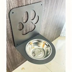 Ensemble de gamelles surélevées en céramique personnalisées avec support en fer antidérapant, double distributeur de nourriture et d'eau pour chiens de taille moyenne et petite - Product Image 5