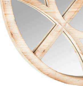 Miroir mural décoratif vintage en bois avec boussole et poutre en pierre, finition teinte foncée, style nautique, pour salon, chambre et entrée - Product Image 5