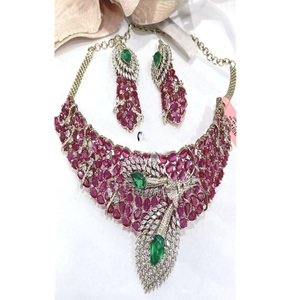 Exquisite Designer High Quality Silver Plated Zircon <b>Statement</b> Fusion Women's <b>Necklace</b> Set Earrings Gift Party Wedding Modern - Product Image 1