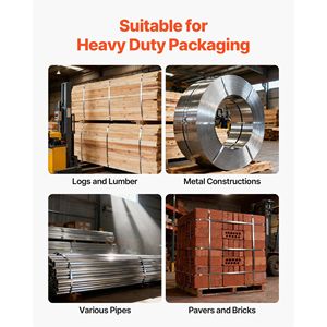 Kit di Imballaggio per Pallet Resistente con Cinghie in Acciaio da 400 Piedi, 400 Fermagli Metallici e Strumento di Sigillatura - Product Image 6