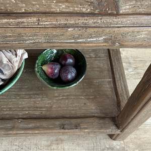 Antique <b>Console</b> <b>Table</b> With Drawers Rustic Solid Elm Wood Hallway <b>Desk</b> Farmhouse Entryway Sideboard With Shelf Living Room - Product Image 4