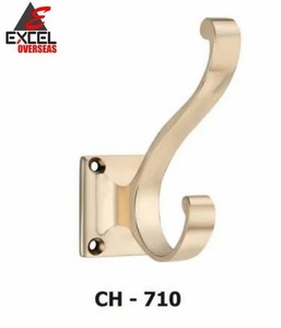 Gancho para sombreros y abrigos de latón con diseño de manija, para instalaciones estándar en puertas, precio al por mayor - Product Image 2