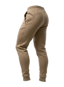 Pantalones Deportivos Negros para Hombre, Talla Grande, Algodón de Peso Medio, Estilo Ropa de Trabajo, Cintura con Cordón Ajustable, Logotipo Termotransferible en la Pierna Derecha - Product Image 3