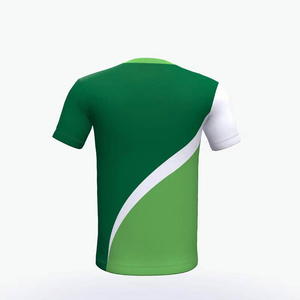 Maillot de football pour homme, vert et blanc, col en V, manches courtes, polyester respirant, coupe classique pour adulte, toutes saisons - Product Image 2
