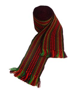 Ceinture tissée à la main, ceinture ethnique rouge et verte, ceinture ukrainienne colorée, ceinture multicolore, ceinture slavie unisexe - Product Image 1