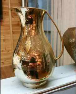 Carafe en cuivre antique avec poignée en laiton doré, carafe décorative de luxe très vendue, carafe à eau potable, 100% bénéfique pour la santé - Product Image 4