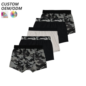 Caleçons boxers mi-hauts pour hommes en coton respirant, coupe extensible, confort quotidien, antibactériens, avec logo personnalisé, support OEM ODM, marque - Product Image 1