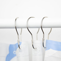 Anneau de suspension simple pour rideau de douche en acier chromé anti-rouille 70x40mm
