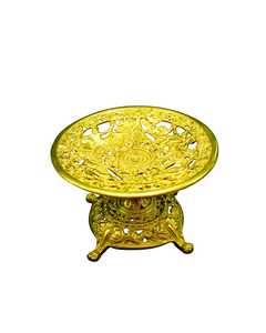 Bol décoratif traditionnel chinois en métal sculpté à la main, inspiré de l'artisanat, avec un design orné pour la décoration de la table - Product Image 3