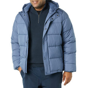 Custom Plus Size <b>Men's</b> Puffer <b>Jacket</b> Winter Casual Waterproof Hooded Outdoor Fashion Light Blue Color Winter <b>Jacket</b> For <b>Men's</b> - Product Image 2