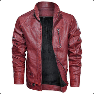 Veste en cuir pour homme multicolores, style motard classique, en cuir véritable, conçue pour la conduite et la mode quotidienne - Product Image 2