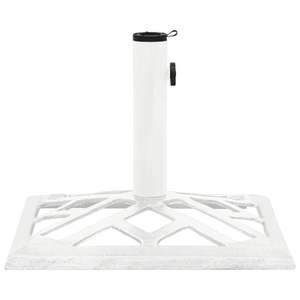 Base para Sombrilla de Patio de Hierro Fundido Blanco con Incrustaciones Decorativas Estándar, Elegante Accesorio para Muebles de Exterior - Product Image 3