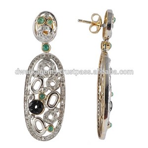 Lujo chapado en oro plata esterlina 925 Rosa Topacio piedra preciosa pendiente para mujer joyería - Product Image 6