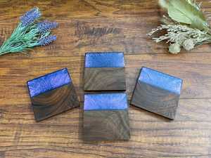 Artisan Walnut <b>Epoxy</b> Resin Coasters for <b>Table</b> Styling High Quality Walnut Wood <b>Epoxy</b> Coasters for Dining - Product Image 3