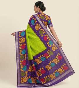 Sari en soie Dola douce imprimé Bandhni avec bordure tissée jacquard - Product Image 3