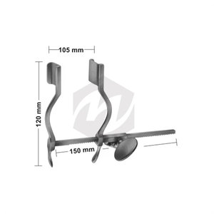 Retractor Lateral Manual de Acero Inoxidable BALFOUR-BABY, 27 mm de Profundidad, 21x24 mm, Autoestático, Instrumentos Quirúrgicos Ortopédicos Abdominales - Product Image 3