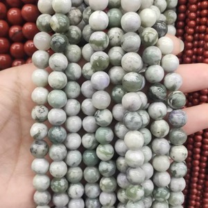 Cuentas redondas lisas de jade Natural Peace, piedras preciosas sueltas para pulseras, collares, fabricación de joyas, lote a granel - Product Image 1