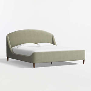 Wholesale Luxury Curved Upholstered <b>Bed</b> | Velvet Shelter <b>Platform</b> <b>Bed</b> <b>Frame</b> - Product Image 4