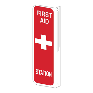 Panneau de signalisation de station de premiers secours Brady L, panneau d'avertissement en PVC haute visibilité pour les laboratoires - Product Image 1