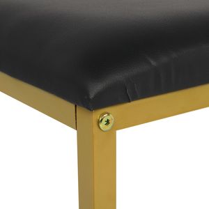 Sgabello da toeletta nero FCH con gambe in metallo, sedia imbottita per trucco e toeletta, panca elegante per make-up, sgabelli e pouf alla moda - Product Image 6