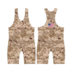 Traje de Lucha Libre para Mujer, Estampado de Camuflaje Azul y Amarillo, Uniforme de Compresión, Tela de Spandex y Poliéster, Secado Rápido y Transpirable - Product Image 4