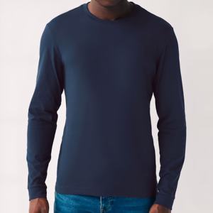 Camiseta de manga larga gris claro para hombre, camiseta informal de algodón suave y transpirable, camiseta básica cómoda para el día a día, camisa ligera de otoño - Product Image 5