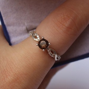 Natural Smoky <b>Quartz</b> <b>Ring</b> Sterling Silver Brown Gemstone Engagement Promise <b>Ring</b> Gift For Her Jewelry - Product Image 2