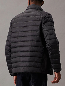 Veste matelassée imperméable légère en polyester sur mesure, coupe classique, col montant, poches zippées à la taille, vêtement d'extérieur d'hiver - Product Image 4