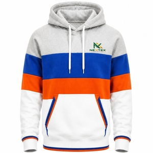Sweat à capuche d'hiver personnalisé à blocs de couleur unisexe streetwear décontracté en polaire oversize avec strass OEM Marque privée - Product Image 4