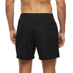 Pantalones Cortos Deportivos para Hombre, Color Negro Sólido, con Cordón y Bolsillos, Transpirables, de Secado Rápido, Antibacterianos, Corte Regular, Tejido de Punto, 1 Pieza - Product Image 3
