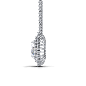 IGI Certified Lab Grown Diamond Pear Cut Double Halo Pendant in 9K White / Yellow & Rose Gold Luxury Cluster Design - Product Image 3