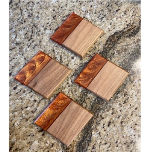 New Arrival Unique Design Square Acacia Wood and Epoxy Resin <b>Coasters</b> Best selling Coffee <b>Drink</b> <b>coaster</b> For Wedding And Party - Product Image 1