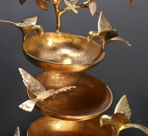 Meilleur Bain d'oiseaux de 2026 pour un jardin élégant et respectueux des oiseaux, Bain d'oiseaux en métal, Bol en aluminium couleur laiton antique, Fait main - Product Image 5