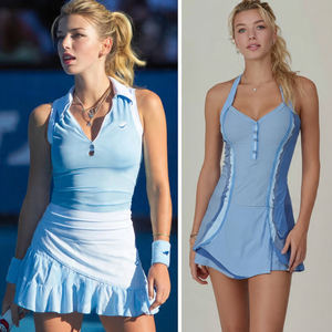 Vêtements de sport Robes de tennis pour femmes Robes sans manches à col polo boutonné Uniformes de badminton et de tennis pour femmes - Product Image 6