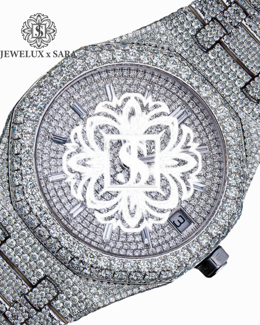 Direct Factory Supply Luxurious Iced VVS Moissanite Diamond Automatic Movement Watch Available for Affordable Price