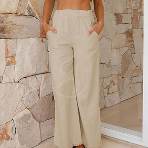 Wholesales Design Your Own Cheap Female Streetwear Women's Luxury <b>Trousers</b> Solid Fleece <b>Trousers</b> - Product Image 2