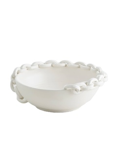 Frutero con diseño de cadena entrelazada, tazones de metal con revestimiento blanco, accesorios para el hogar, decoración de mesa para fiestas navideñas - Product Image 1