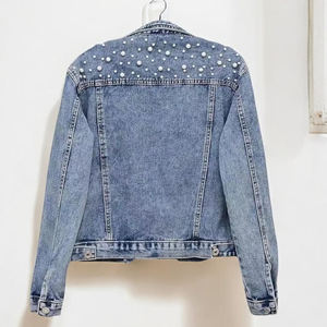 Women Loose Distressed Denim Jackets Autumn/Winter/Spring Button Eco-Friendly Casual Outerwear Customizable Stylish Front - Product Image 5