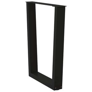 Gamba per tavolo da pranzo di medie dimensioni in acciaio verniciato a polvere nero - Product Image 5