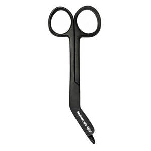 กรรไกรตัดผ้าพันแผลสแตนเลสสีดำแบบแมนนวลสำหรับพยาบาล พร้อมโลโก้สั่งทำได้ ราคาขายส่ง สำหรับงานพยาบาลมืออาชีพและงานฉุกเฉินทางการแพทย์ - Product Image 1