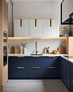 Meubles de maison de style américain Sanyang, design moderne en bois MDF, porte sans cadre, armoire de cuisine RTA - Product Image 6